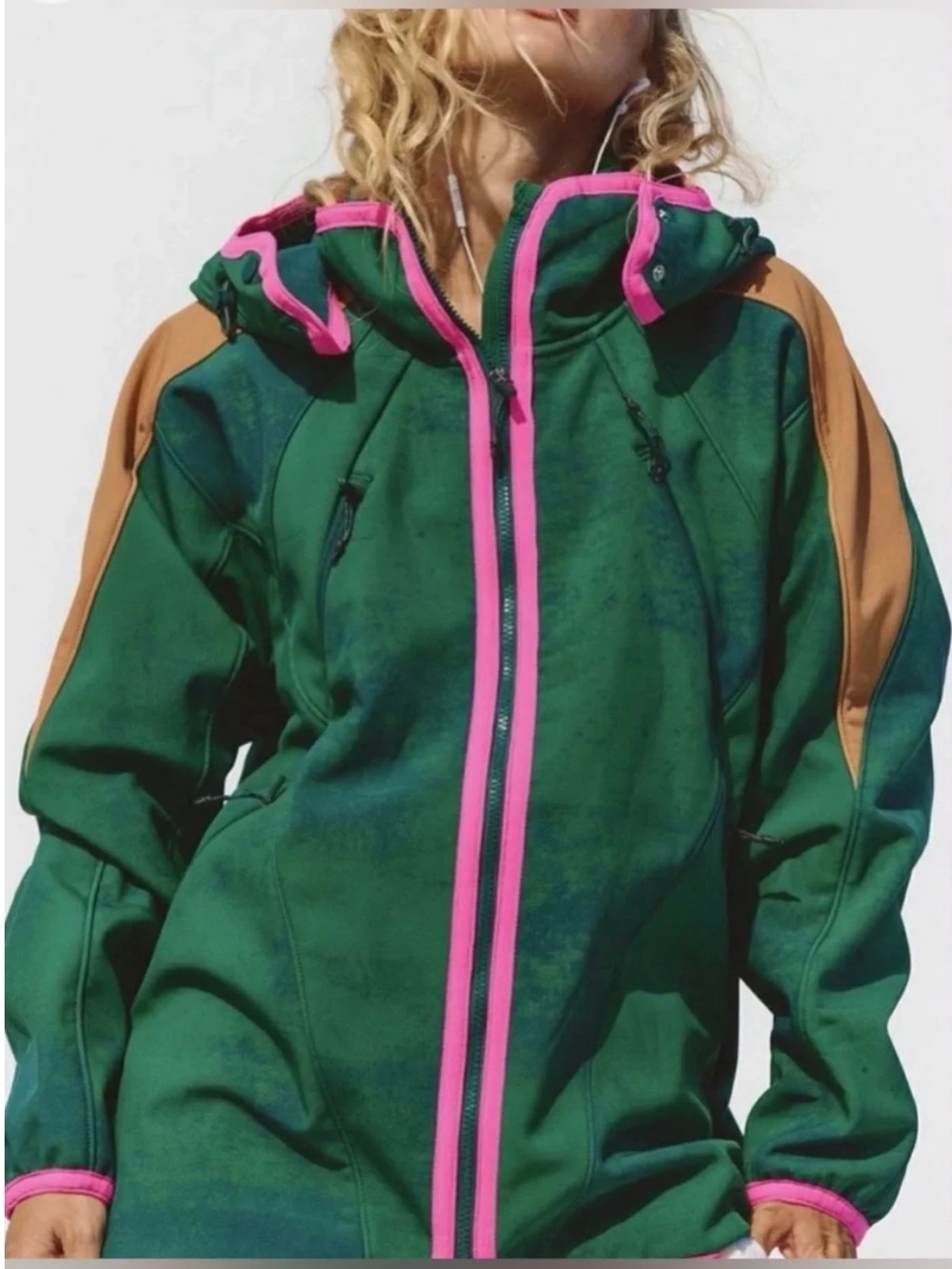 Free People Movement Canyon Crushin Jacket Evergreen Combo M NWT